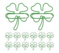 Lurrose 80 Trombones Décoratifs de Trèfle à Quatre Feuilles 3,5 X 2,8 Cm Pince Marque-page Verte Lot de 80 Pièces Accessoires pour Bureau, École et Loisirs Créatifs Saint-patrick
