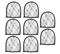 Lurrose 8pcs Pièce de Fermeture de Postiche en Dentelle Noire Confortable et Respirante pour Cheveux, Bonnet Cheveux pour Perruques et Extensions