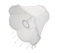 Lurrose Abat-jour en Tissu Européen Blanc 25 Cm avec Franges à Perles, Abat-jour Cloche Festonné pour Lampe de Table E27, Style Victorien pour Salon et Chambre