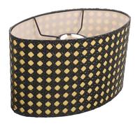 Lurrose Abat-jour Métallique Creux Ovale Moderne avec Doublure Jaune Abat-jour Décoratif pour Lampe de Chevet Salon Chambre Adulte