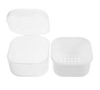 Lurrose Accessoire de Manucure en Plastique Blanc, Bac de Trempage Réutilisable avec Plateau Filtrant pour Embouts de Ponceuse, Outils Nail Art pour Soins des Ongles