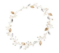 Lurrose Accessoire pour Cheveux de Mariage Orné de Strass Feuille Dorée, Bandeau Chic pour Mariée, pour Fêtes et Décorations de Mariage