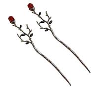 Lurrose Accessoires pour cheveux pour femmes lot de 2 épingles en alliage forme fleur pour coiffure bun chic et événements