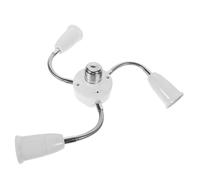 Lurrose Adaptateur Douille D'éclairage E27 Flexible en Plastique Blanc, Convertisseur de Prise Fiable pour Bureau et Maison, Prolongateur Multi-tête Rotatif