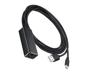 Lurrose Adaptateur Ethernet USB vers Rj45 Micro USB Petit Format, pour TV et Streaming, Connexion Stable sans Mise en Mémoire Tampon, Couleur Noire,