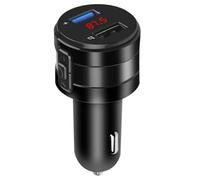 Lurrose Adaptateur FM Voiture 5.0 avec Lecteur Mp3, Double Port USB Charge Rapide, Fonction Mains, Connexion Stable, Émetteur Radio pour Accessoires Auto, Compatible, Kit Audio