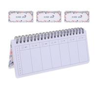 Lurrose Agenda hebdomadaire 4 pièces : carnet de notes portable à feuilles détachables, bloc-notes à spirales pour listes de tâches, pour un flux d'encre fluide, pour les étudiants et les