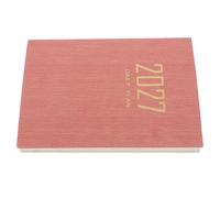 Lurrose Agenda Journalier 2027 Format A5 Calendrier Annuel Complet avec Repères Mensuels Clairs, Papier Épais Couleur Rose pour Bureau et Étude
