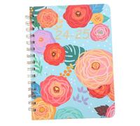 Lurrose Agenda Semainier et à Spirale Cahier de Vie Personnel et To Do List pour Bureau et Maison Design Floral Élégant Portable avec Onglets pour Organisation