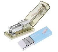 Lurrose Agrafeuse de Bureau Transparente Petite Taille pour Étudiants 12 Mm en Plastique Vert Multifonction Papeterie Pratique à Domicile L’école