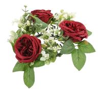 Lurrose Anneau de Bougie en Fleurs de Soie Artificielles, Décor Romantique et Multipurpose pour Mariage, Fête Familiale, Peut être Suspendu Mur la Porte