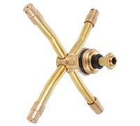 Lurrose Arroseur Rotatif 4 Branches pour Jardin Et Pelouse, Système Irrigation Jardin, Tête D'arrosage 360 Degrés en Cuivre, Débit d'eau Réglable, Arrosage Automatique, Portable Et Léger