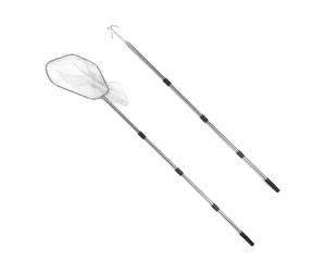Lurrose Attrapeur de Volailles en Acier Inoxydable Filet de Pêche Pliable et Crochet pour Élevage Extérieur de Petits Animaux