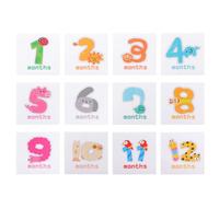 Lurrose Autocollant pour Bébé Souvenir du Mois en Papier Forme Animal et Numéro pour Enregistrer L’âge de Bébé Autocollant Photo Premier Anniversaire