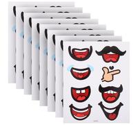 Lurrose Autocollants Bouche Dessin Animé 10 Feuilles en Papier pour Loisirs Créatifs, Gommettes Autocollantes Soi-même pour Garçon et Filles, Matériel de Scrapbooking et Décoration DIY