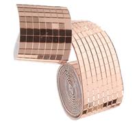 Lurrose Autocollants Muraux Carreaux Mosaïque Verre Auto-adhésifs 1464 Pcs Mini Miroirs Carrés Rose Doré Décoration Créative DIY Salle de Bain la Cuisine Artisanat