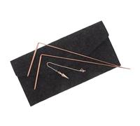 Lurrose Baguette de Sourcier en Laiton 3 Pièces Kit de Détection Pliable avec Paquet en Feutre Outil Multifonction pour Chasse aux Fantômes Exploration de L’Eau et Radiesthésie