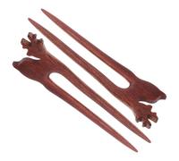 Lurrose Baguettes à Cheveux en Bois de Santal Vintage, Double Tête, Style Chinois Classique, 2 Pièces, Accessoires pour Coiffure Hanfu et Mariage
