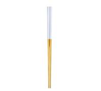 Lurrose Baguettes en Acier Inoxydable 304 Anti-dérapantes pour Usage Familial, Design Carré Simple et Créatif, Faciles à Saisir, Couleur Blanc et Or