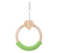 Lurrose Balançoire Circulaire pour Perroquet, Balançoire à Corde Résistante aux Morsures en Coton et Bois, Ronde, pour Grimper et Mâcher, pour Cage à Oiseaux, Calopsittes et Perroquets