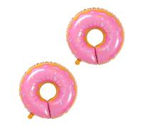 Lurrose Ballons en Aluminium de Beignet Rose 2 Pièces pour Décoration Anniversaire et Shower, Matériel Aluminium, pour Fête et Célébration