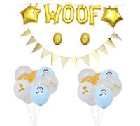 Lurrose Ballons pour chiens de compagnie et banderoles, ensemble 1 set en latex, décoration pour fête d'anniversaire et célébrations d'animaux, facile à gonfler