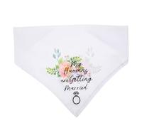 Lurrose Bandana Mariage pour Chien Blanc Double Couche Écharpe Décorative pour Animaux Bavoir Triangulaire Absorbant Accessoire Photo Élégant pour Fête et Cérémonie