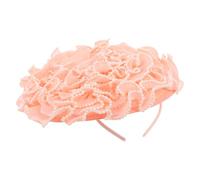 Lurrose Bandeau Bibi à Grandes Fleurs Plissé Rose Perles, Fascinateur Floral pour Goûter et Mariage, Accessoire Léger pour Coiffure Élégante Femme, Cérémonie et Cocktail