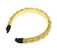 Lurrose Bandeau Cheveux Baroque Jaune Orné de Cristaux, Design Élégant et Structure Ergonomique Antidérapante pour Femmes et Filles Lors D'événements Formels