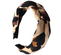 Lurrose Bandeau Cheveux Femme Motif Léopard Antidérapant en Satin Nœud Central, Accessoire Coiffure Élastique Unique, Bandeau Décoratif pour Usage Quotidien et Soirées