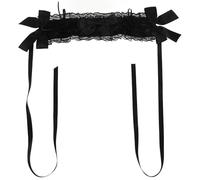 Lurrose Bandeau Coiffure Gothique Lolita en Dentelle Noire Accessoire Cosplay Femme Couvre-Chef Léger pour Fête et Événement Bijou Cheveux Élégant et Confortable