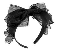 Lurrose Bandeau Confortable à Porter et Résistant Rétro Noir en Tissu Nœud Délicat Accessoire pour Festival ou Performance