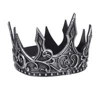 Lurrose Bandeau Couronne Majestueuse Homme en Mousse Pu Argentée, Ajustable Design Médiéval Antique, pour Théâtre et Bals Costumés