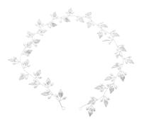 Lurrose Bandeau de Mariage Argenté Vigne Feuille et Perles Longues, Accessoire Cheveux Tressés pour Mariée, Coiffe Élégante pour Cérémonie et Soirée Formelle, Léger et Confortable