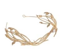 Lurrose Bandeau de Mariage Élégant en Alliage Doré avec Strass Scintillants, Coiffure de Mariée Sophistiquée pour Événements et Fêtes