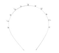 Lurrose Bandeau de Mariée Brillant en Alliage et Perles Argentées, Accessoire Cheveux Chic et Élégant pour Mariage ou Fête