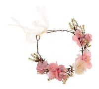Lurrose Bandeau de Mariée Couronne de Cheveux de Fleur en Tissu Pourpre Accessoire Photo Texture Confortable pour Mariage et Vacances la Plage