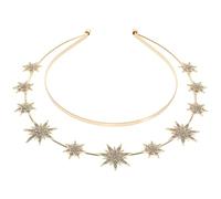 Lurrose Bandeau Double Couche en Métal Or Étoile à Six Branches, Accessoire Cheveux Bohème Antidérapant, Compact Mariage ou Street Snap