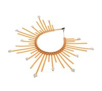 Lurrose Bandeau Élégant de Déesse Soleil en Métal Orné de Cristaux, Couronne Unique Confortable pour Cosplay et Occasions Spéciales, Accessoire de Coiffure Noir Polyvalent