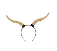 Lurrose Bandeau en Corne D'antilope Effet Réaliste Couleur Bronze, Accessoire Cheveux Gothique pour Halloween, Serrage-tête Léger et Cosplay et Fêtes Costumées