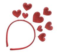 Lurrose Bandeau Forme Cœur Pailleté Rouge Confortable et Léger Serre-tête Élégant pour Saint-valentin Fête et Mariage Accessoire Cheveux Unique pour Femmes et Filles