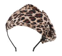 Lurrose Bandeau Léopard pour Femmes en Tissu Respirant, Demi-beret Élégant et Confortable, Accessoire Polyvalent pour Cheveux, pour Soirées et Travail