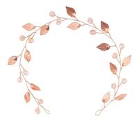 Lurrose Bandeau Mariage de Feuille en Alliage Rose Doré Strass Inaltérables, Accessoire Cheveux Délicat pour Mariée, Bandeau Souple Orné de Cristaux, Cérémonie et Fête