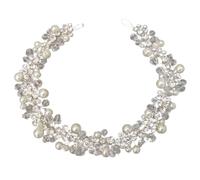 Lurrose Bandeau Mariée Délicat Perles et Cristaux Argentés Accessoire Coiffure Élégant pour Femmes et Filles pour Mariage Fête et Cérémonies