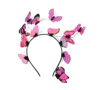 Lurrose Bandeau pour Cheveux de Mariée en Pvc Rose Scintillant Réglable, Accessoire Coiffure Unique pour Femmes et Filles Lors de Fêtes Spéciales