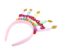Lurrose Bandeau pour Cheveux en Tissu Bougies Gâteau Anniversaire, Accessoire Bandeau pour Fête D'anniversaire Femme et Fille, Coiffe de Fête Originale et Confortable, pour Photos