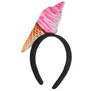 Lurrose Bandeau pour Cheveux Femme Forme Glace Rose, Accessoire Léger et Confortable 20,5x15,8x3 Cm, Bandeaux pour Soirées Cosplay et Maquillage, Serrage-tête Original pour Fête et Spa