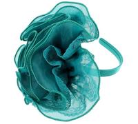 Lurrose Bandeau Vintage Vert en Dentelle à Grandes Fleurs, Grand Accessoire Floral pour Cheveux de Mariée, Bandeau Tulle Léger pour Mariage, Soirée et Cérémonie Féminine