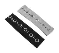 Lurrose Bandeaux Punk Vintage 2 Pièces à Œillets Ajourés Extensibles Noir et Gris Clair pour Accessoires Cheveux Femme et Festivals de Musique
