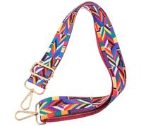 Lurrose Bandoulière Réglable Colorée pour Paquet à Main Femme, Sangle Large en Tissu, Bandoulière Ethnique à Sept Couleurs Boucle Dorée, Accessoire De Remplacement pour Usage Quotidien Et Voyage